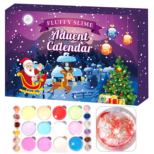 24 st/set Crystal Clay Adventskalender 2020 Nedräkning till jul för tonåringar