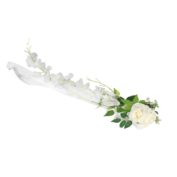 Bryllupsstol Ryg Blomst Kunstig Naturtro Fast Form Rig Lager Elegant Rose Bryllupsfest Stol Rygdekoration 17048