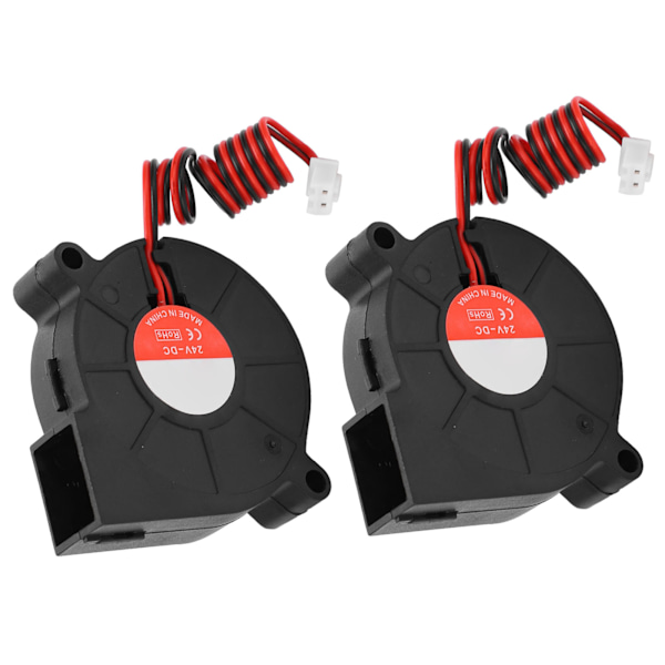 2st 3D-skrivarfläkt Tyst kylfläkt Passar för Ender-3 Ersättningsdel 50x50x15mm DC24V