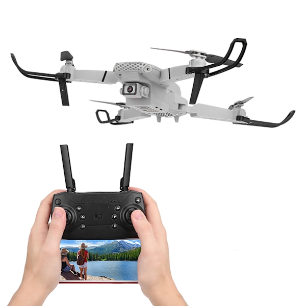 LSE525 Taitettava kaksikamerallinen drone korkean resoluution kuvaamisella Quadcopter RC drone (harmaa)