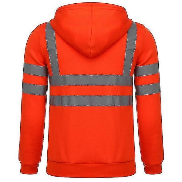 Herr Hi Vis Viz Hoodie Sweatshirt Säkerhetsjacka med hög synlighet L
