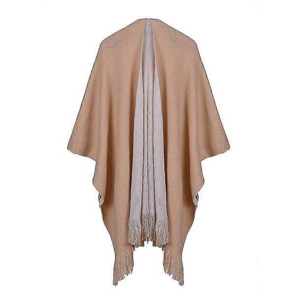 Damesjal Wrap Poncho Vintage Retro Kapper Jakker khaki