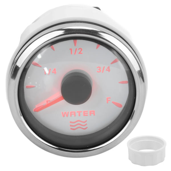 52 mm vattennivåmätare 0‑190Ω 7 färger Bakljuspekare IP67 Vattentät vätsketankmätare för bilbåtar 9‑32VWhite