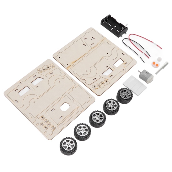 Elektrisk modelbygning biler DIY-konstruktionsbiler Legetøj Træ Mekaniske modelbiler Kit DIY STEM-legetøj