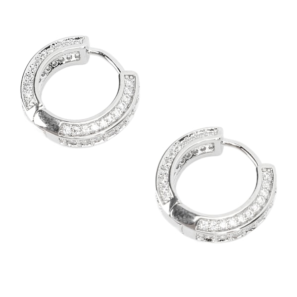 Small Hoop Örhänge Snygg Minimalistisk Silver Färg Zirconia Litet Koppar Hoop Örhänge för kvinnor