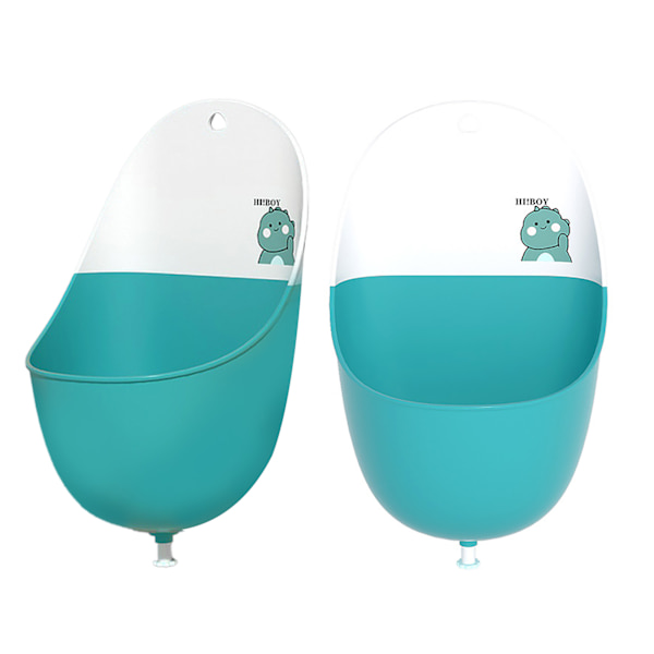 Babyurinal Lättviktsbärbar hopfällbar Praktisk kapacitet PP TPR Tecknad serie potträningsurinal för pojkar Grön dinosaurie (med krokar vattenpluggar)