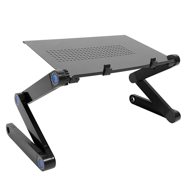 Sengbord i aluminiumlegering, sammenleggbart, justerbart for laptop, notatbok, datamaskin, skrivebord, svart