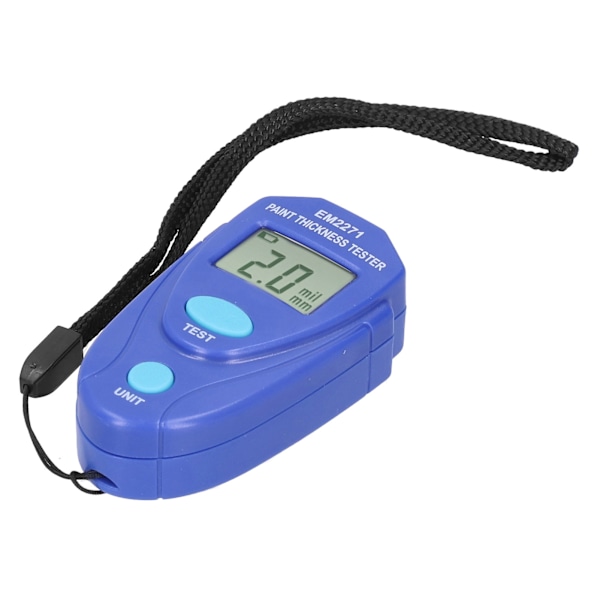 Auton maalin paksuuden mittauslaite 0,0 mm - 2,0 mm / 0 mil - 80 mil, LCD-näyttöinen digitaalinen mittauslaite