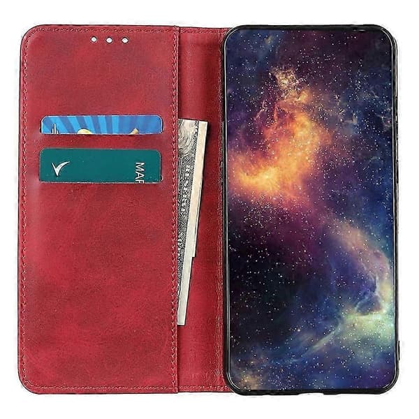 For Honor 400 Cover Split Læder Flip Pung Etui - Brun Red