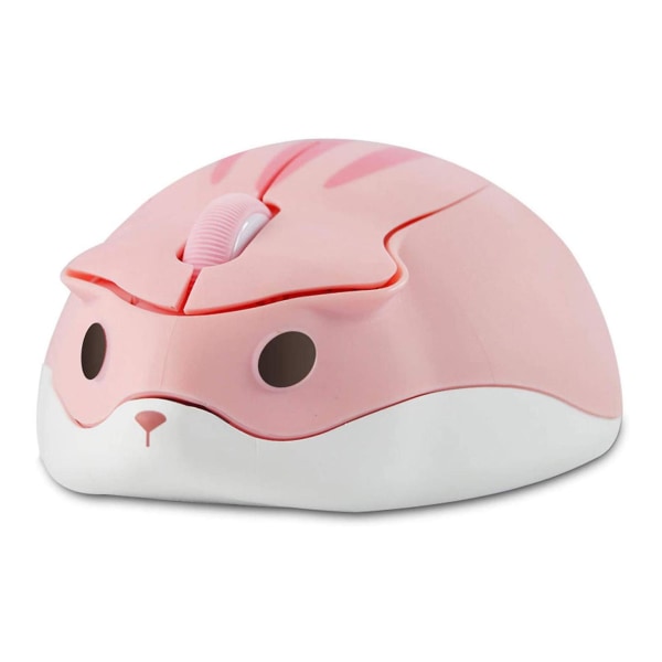Trådlös mus i hamsterform Tyst med USB mottagare för barn Pink