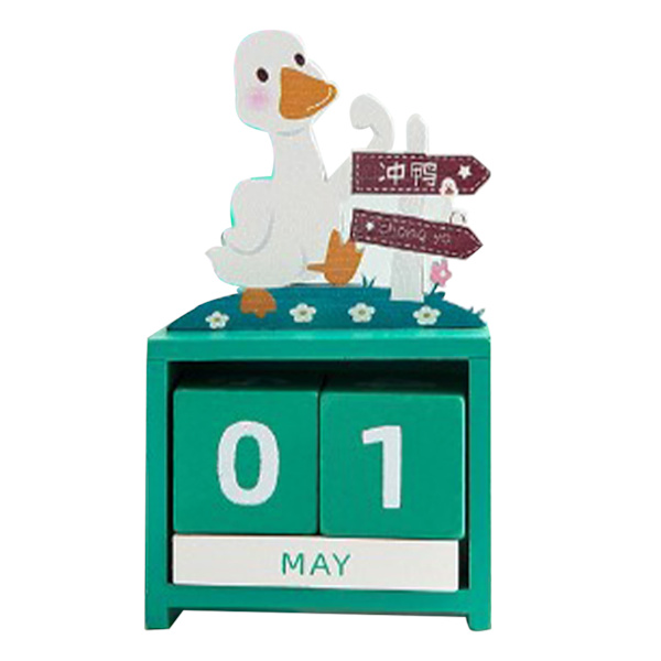 Trä evighetskalender Nedräkning Månad Datum Block Kuber Kalender Söt skrivbordsdekoration Typ 3