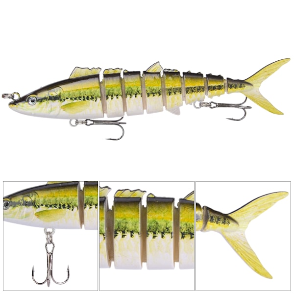 1 st Multi Sections artificiellt fiskedragbete Havsfiskeredskap Sjunkande wobbler med krok3#