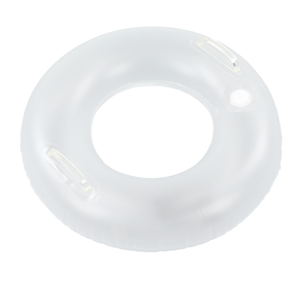 LED oppblåsbar badedring med 2 håndtak Transparent badedring med fargerikt LED-lys for bassengleker for barn