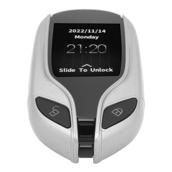 LCD-skærm Smart Key Universal lang standbytid PKE Keyless Entry System til alle modeller med One Button Start Sølv