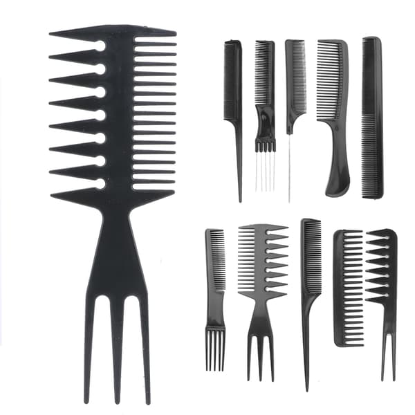 10 Pcs/Set Professional Hair Styling Combs Salon Barber Combs for Various Functions