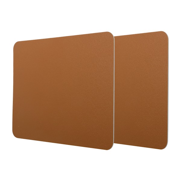 2 st Dubbelsidig Musmatta Enfärgad Vattentät PVC Läder Matta för Kontor Hem Dator PC (Brun Silver)