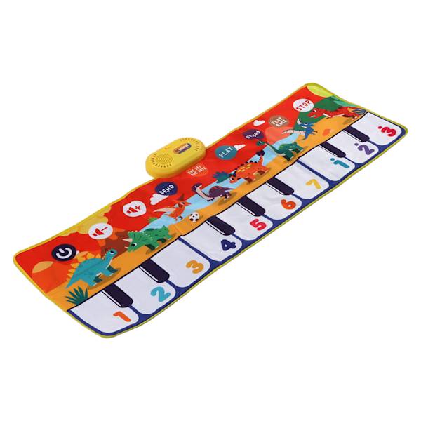 Musik Piano Keyboard Dinosaur Bild Justerbara ljud Musik Touch Play Mat för 3 år över