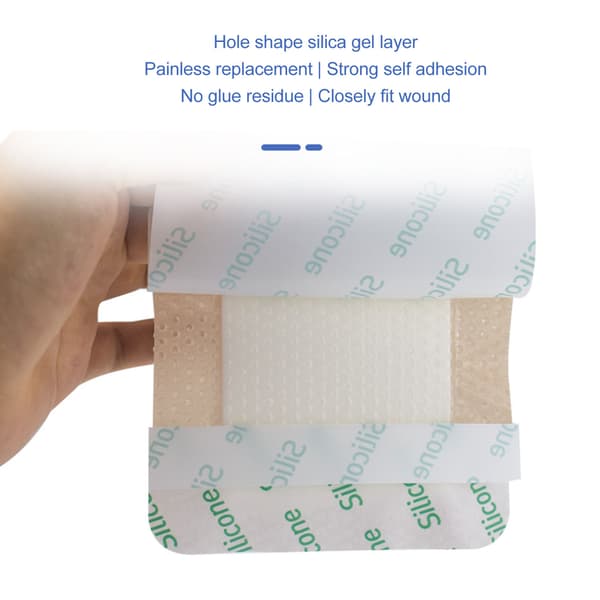 Vandtæt Silikone Skumforbinding til Liggesår - 5 stk, 9,9 x 9,9 cm