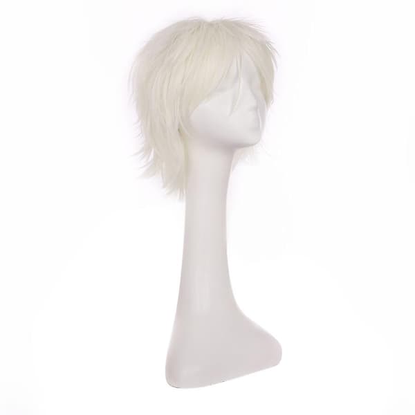 Anime Cosplay Peruk Kort Rak Peruk White