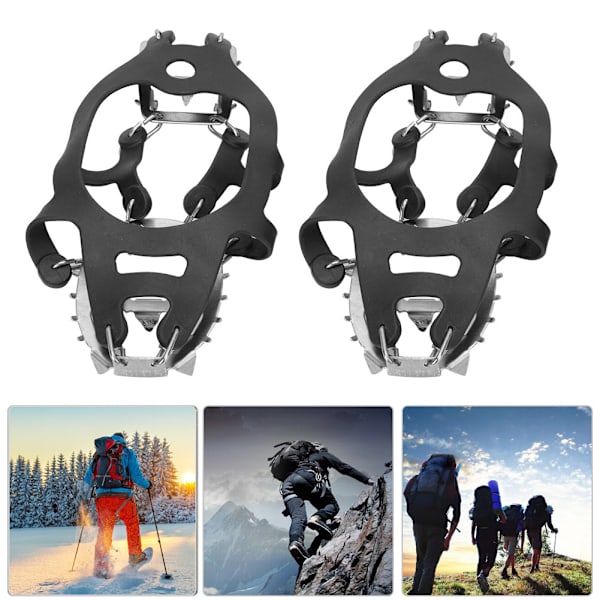 1 par 18 tænder Anti-slip Is Pigge Skogrepp Spikes Crampons Stegjärn til Sne Ground Vandring Klatring M