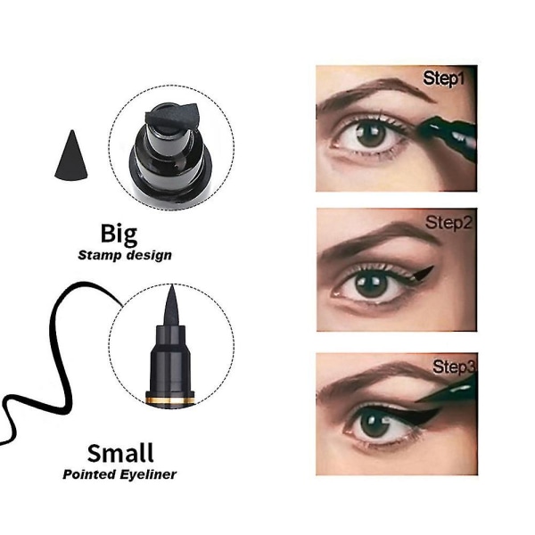 2-in-1 Winged Cat Eye Stamp & Viltstift Eyeliner Pen kaksipäinen nestemäinen silmänympärys