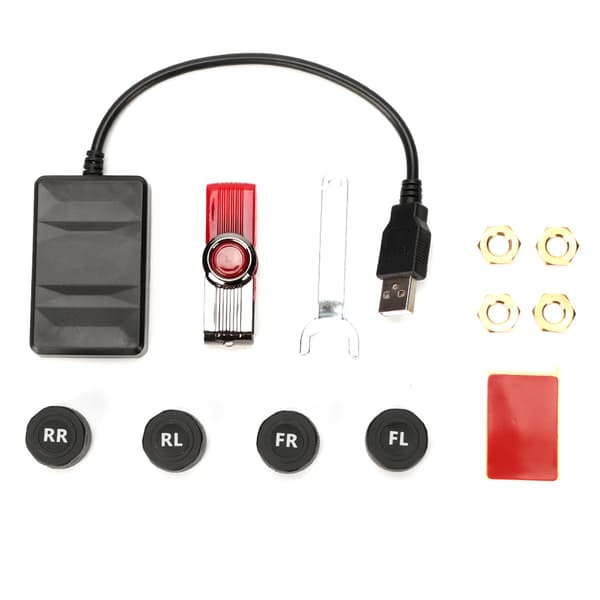 Bil USB Dæktryksovervågningssystem TPMS Overvågningsalarm med ekstern sensor til Android Navigation