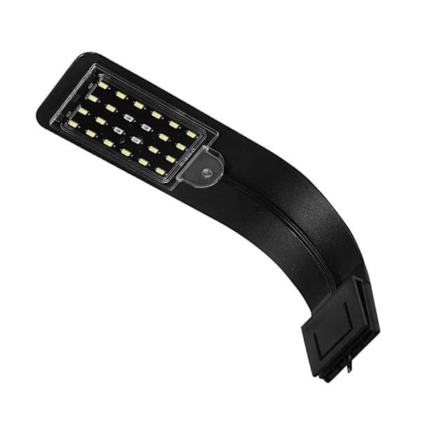 Klemme Akvarielys Høj lysstyrke Justerbar energibesparende akvarium LED Clip Light til akvarier X5 sort skal (fuld hvid rund indsats)