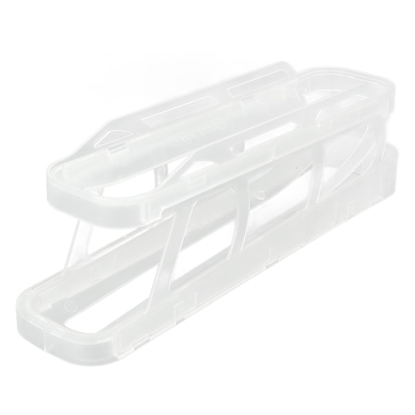 Rolling Egg Dispenser 2-vånings utrymmesbesparande automatisk roll down ägghållare för kylskåp bänkskiva Transparent
