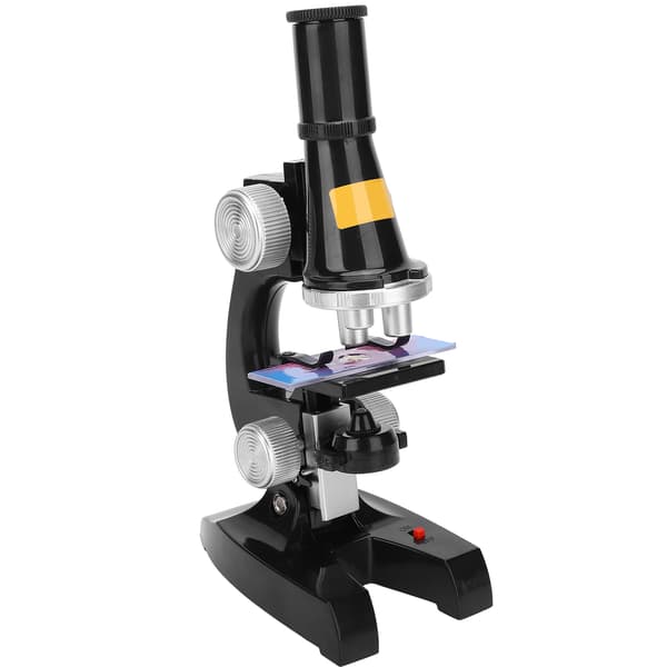 Microscope Kit Laboratory LED Biological Microscope for Educational Toy for Homeschool Black