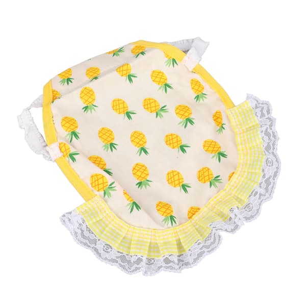 Chicken Saddle Apron Double Layer Cotton Comfortable Chicken Feather Fixer Wing Back Protector for Poultry Yellow Pineapple