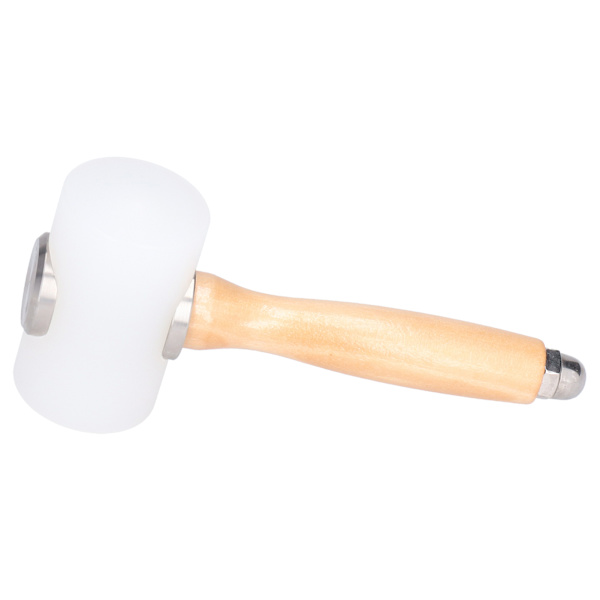Lær Carving Hammer Nylon DIY Håndlaget Leathercraft Hammer Trehåndtak Stempling Verktøy (Primær Farge Håndtak Dobbelt Hode)