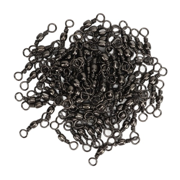100 Pcs Fishing Swivel High Speed Stable Rotation Rust Prevention Barrel Swivel Fishing Line Connector 2/0 35mm 50kg