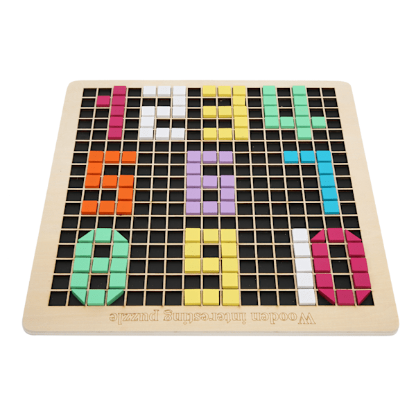 Barn trä mönster block som styrelse geometriska matchande spel Blocks set pussel leksak