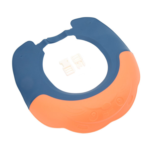 Barntvätt hårskydd Vattentät silikon elastisk bred brätte Baby justerbar duschskydd Orange Blå