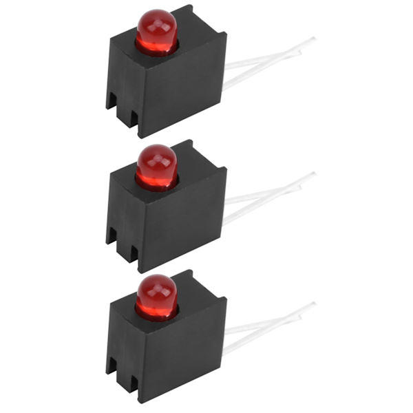100 stk 3 mm LED-skærmdiodelys sæt med holder side Enkelt hul Industrielle tilbehør Rød lys