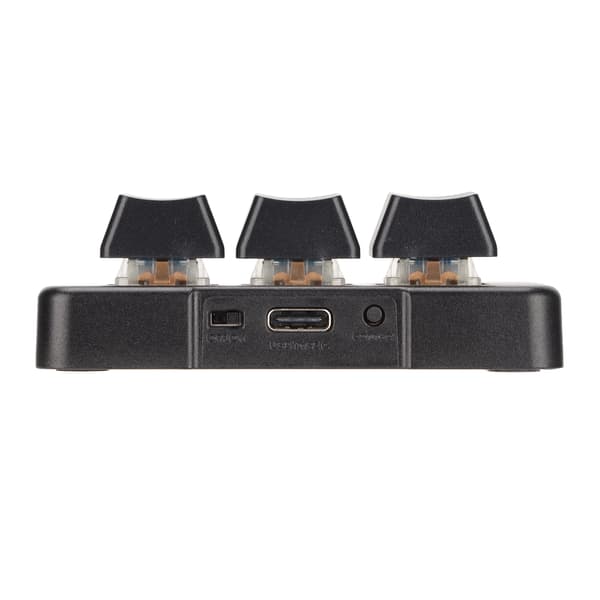 RGB bakgrundsbelyst Mini mekanisk programmerbar knappsats med 3 tangenter för dator (svart)