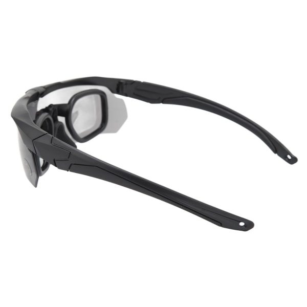Skytebriller UV-beskyttende utendørs militærbriller vindstøvtett halvramme motorsykkelbriller øyebeskyttelse for menn kvinner svart
