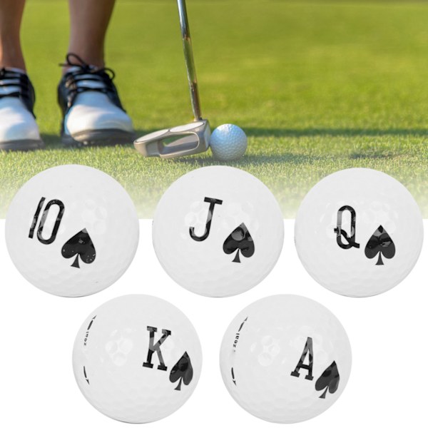 5 st golfspel pokerspelbollar dubbla lager träningsboll hög elasticitet långdistanstillbehör
