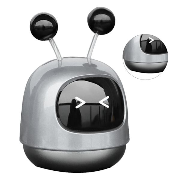 Bil aromdiffusor kreativ robotstil luftventil parfymprydnad solid parfym långvarig interiörtillbehör grå
