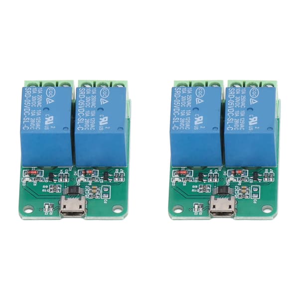 2st relämodul 2 kanals 5V Plug and Play USB PC Intelligent kontroll elektriskt relä