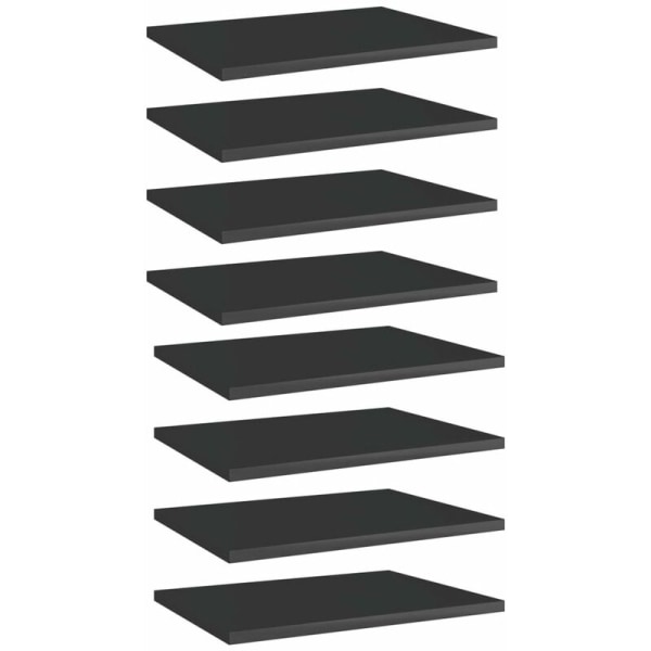 Bokhylla paneler 8st Glänsande svart 40x30x1,5cm Spånskiva