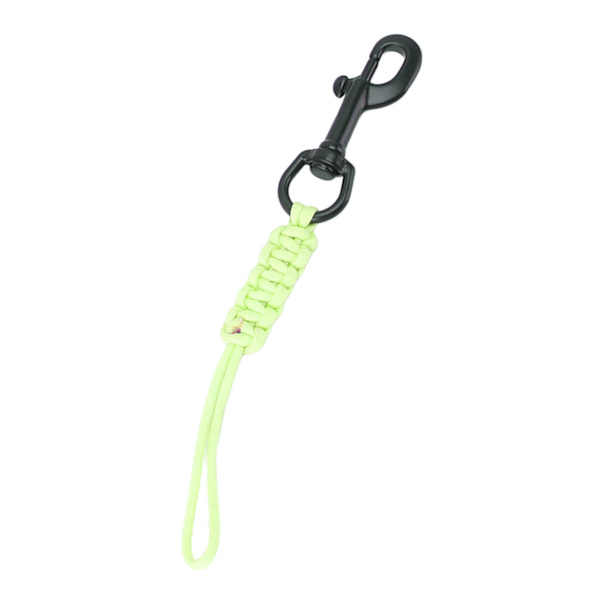 Håndvevd dykketau Anti Lost Strap Lysende undervannssikkerhetsrep Dykking BCD-utstyr med 316 rustfritt stål hurtigspenne Lys grønn