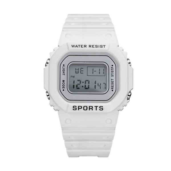 LED Elektronisk Sportsur Vandafvisende Let Lysende Smartwatch til Drenge Piger Hvid