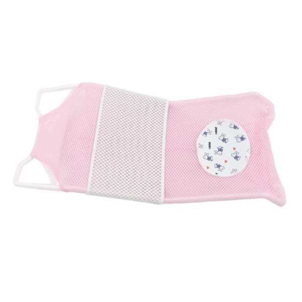 Baby Mesh Badepude Sød Tegneserie Sikker Ergonomisk Nyfødt Badekar Støtte Netpude til Hjem Rosa