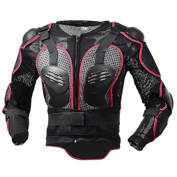 Street Motocross -kokovarttitakki selkäsuojalla miehille - Punainen - Koko 2XL