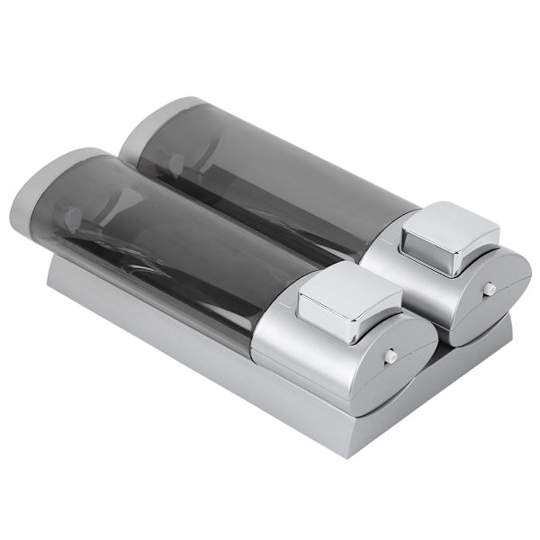 200MLx2 Silver DoubleHead Tvåldispenser Väggmonterad manuell schampoautomat