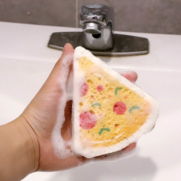 Söpö piirretty painatus Kompressoidu selluloosa Sieni Pesusieni Keittiön puhdistusvarusteet pizzan pesuun