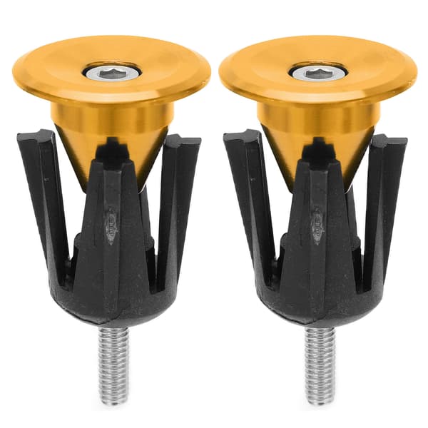 2PCS Bicycle Handlebar End Cap Bicycle Handlebar Plug for Mountain Bikes Road BikesGold