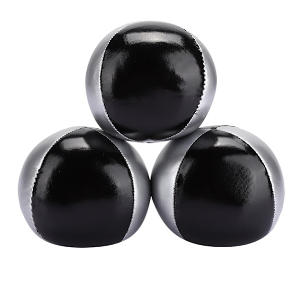 3ST Silver Svart PU Läder Inomhus Fritid Portabel Jonglering Ball Performance rekvisita