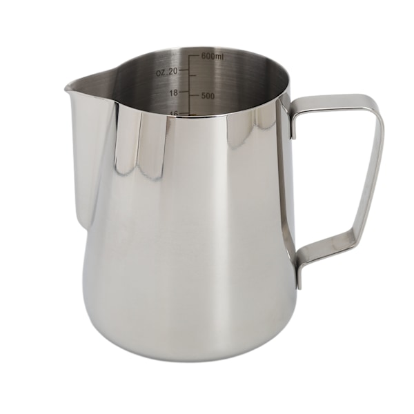 Drag blomkopp i rostfritt stål konstskum kopp spetsig mun kaffeskumtillverkning Kanna för hemmacafé 600 ml naturlig färg